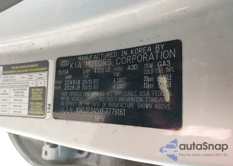 2015 Kia Soul + z USA, uszkodzony, nr VIN KNDJP3A5XF7779161